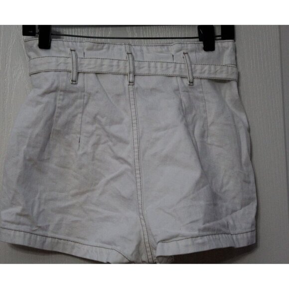 Abercrombie & Fitch Button Fly High Waist Shorts Belted White Size 27/4 - Picture 2 of 6